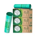 Presto! 100% Compostable Garbage Bags | Small (S) | Green | 45 Count | 15 Bags X 3 Packs | 17 x 19 Inches | Strong and Durable | For Dry and Wet Waste- Amazon