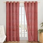 Solimo Polyester Sheer Jacquard Door Grommet Curtains| Blackout Door Curtains| 7 Feet |Set of 2|Printed Design | for Living Room Kids Room and Bedroom | Color- Maroon| Light-Filtering- Amazon