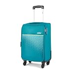 Safari Prisma Neo 57Cm Small Cabin Trolley Bag Polyester Expandable Soft Luggage, 4 Wheels 360 Degree Wheeling Carry-On Travel Bag, Suitcase for Travel, Trolley Bags for Travel, Teal- Amazon