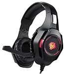 Enter Dominator Wired Gaming Headphone with 40Mm Driver, Adjustable Headband with Led Lights and Passive Noise Cancellation with Free Y Splitter – Over Ear- Amazon