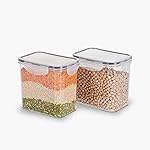Steelo Sofresh Soclick Plastic Container Set Kitchen Organiser Air Tight Container Set Fridge Safe US FDA Approved PET Food Grade Heavy Duty Material,BPA Free (White,2000ml,Pack of 2)- Amazon
