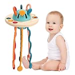 Montessori Teething Toy Set for Toddlers – Food-Grade Pull String, Perfect for 6+ Months Babies, Boys & Girls, Learning & Skills Development Toys, Travel-Friendly (UFO, Blue)- Amazon