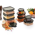 CELLO Modulock Pet Storage Container For Kitchen Set of 9 Pcs, Black (1000ml x 3, 600ml x 3, 260ml x 3) | Freezer & Fridge Safe, Airtight Pet Kitchen Storage Container For Beans, Whole Grains, Spices- Amazon