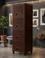 Surety for Safety 4 Compartments Plastic 4 layer drawer Multi-Compartment Organizers (Brown)- Flipkart