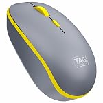 TAG WM500 Grey/Yellow Wireless Mouse, 2.4GHz USB Receiver, Dedicated DPI Button (800/1200/1600), 4 Buttons, Ambidextrous & Light, Power-Saving, 10m Range, 1x AA Battery, Supports Windows/Mac/Linux/iOS- Amazon
