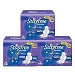 Stayfree Dry Max All Night Sanitary Pads – 42 Pads (Pack of 3 × 14) | Ultra‑Absorbent Overnight Protection | Extra Long | Comfortable Fit | Leak‑Lock Technology- Amazon