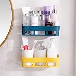 wolpin Plastic Rectangular Multipurpose Wall Shelves Shelf Self-Adhesive Sticker Hooks Wall Holder Bathroom Storage Rack Box Strong Shower Rack Shelf – Multicolour (2 Pieces)- Amazon