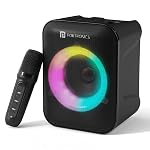 Portronics Apollo One 20W Wireless Bluetooth Portable Speaker with Wireless Karaoke Mic, 5 Hour Playtime, RGB LED Light, Bluetooth V5.3, Easy Grab Handle, USB/AUX in/TF Card, Type C Charging(Black)- Amazon