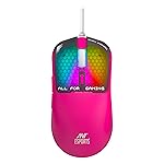 Ant Esports Virtus100 Wired RGB Gaming Mouse | Light Weight |6D Durable Buttons | High Performance Up to 12800 DPI 1000Hz Polling Rate | AI Sensor | 20M Click | Software Support Esports Mouse_ Pink- Amazon