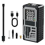 Portronics Vayu 10 Type-C Rechargeable Tyre Inflator, 2 x2000 mAh Batteries, Digital Display, 150 PSI, Preset Modes, Flashlight with SOS, Pressure Detection, for Cars, Bikes, Bicycles & Sport Balls- Amazon