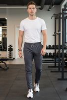 ANAND Men Solid Grey Track Pants- Flipkart
