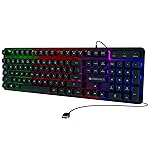 Zebronics Transformer K1 Premium Gaming Keyboard with 104 Keys, 1.7m Cable, Laser Keycaps, Multi Color LED Modes, Integrated Multimedia Keys, All Keys Enable/Disable Function- Amazon