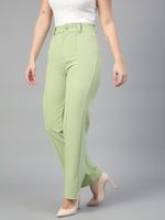 KOTTY Women Regular Fit Light Green Polyester Trousers- Flipkart