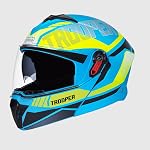 STUDDS Trooper DV D1 ISI Certified Matt Finish Flip-up Full Face Helmet for Men and Women Matt Blue N5 L- Amazon