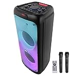 ZEBRONICS 120 Watts Party Speaker with 2 Wireless Mic, 7 hrs Playtime, Karaoke & Recording Function, TWS, Bluetooth, USB, AUX, mSD, RGB Modes (Thump 700)- Amazon