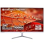 ZEBRONICS EA124 LED Monitor, 24 inch (60.4cm), 250 nits, 100Hz, FHD, 1920×1080, HDMI, VGA, Ultra Slim Bezel, Built-in Speakers, Metal Stand, Wall Mountable- Amazon
