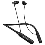 Portronics Harmonics Z14 in-Ear Bluetooth Earphone Neckband with Vibration Alert, Upto 35 Hours Playtime,HD Call Clarity, BT 6.0V, Low Latency, Type C Fast Charging(Black)- Amazon