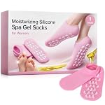 Moisturizing Gel Heel Socks for Cracked Heels, Silicone Spa Socks for Dry Feet Repair, Heel Pain Relief & Foot Care, Reusable Hydrating Socks for Women , Overnight Heel Softening & Repair Treatment Vitamin E (1 PAIR)- Amazon