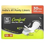 Pee Safe Comfort Ultra Thin Sanitary Pads For Women | XXL | 30 Pads For Rash Free Periods | Cottony Soft Sanitary Napkins For Ultra Comfort | Dual Wings | Toxin Free | Extra Long | Unscented- Amazon