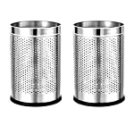 Mumma’s LIFE 18L Dustbin for Home | Pack of 2, Stainless Steel Open Perforated Dustbins Without Lid | Multipurpose Garbage Bins for Kitchen, Bathroom, Bedroom & Office- Amazon