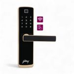Godrej Locks Catus Connect I Digital Lock for Wooden Door | 5 in 1 Access I 3 Bolts Smart Door Lock (Brown)- Flipkart