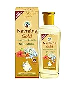 Navratna Gold Ayurvedic Cool Oil | Goodness of Almonds | Non-Sticky and Fresh Lily Fragrance | 500ml- Amazon