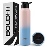 Boldfit Water Bottles Stainless Steel Water Bottle 1 Litre Steel Bottles for School, Office, Home, Gym 1 Litre for Men Leakproof, Rust free Metal Bottle -1000 ml Pink Blue- Amazon