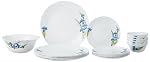 Larah by Borosil Nina Fluted Series Opalware Dinner Set Of 6 Full Plate, 6 Quarter Plates, 6 Veg Bowls and 1 Serving Bowl | Bone-Ash Free Crockery Set for Dining Table (White, 19 Pieces)- Amazon