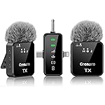 GRENARO Mic for YouTube Wireless, Dual Lapel Wireless Microphone for Recording with LED Display, 164ft Range, Mute/Reverb/Noise Reduction for YouTube, Live Streaming, Vlogging (3 in 1 Port Version)- Amazon