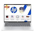 HP Smartchoice OmniBook 5 OLED (Previously Pavilion), Snapdragon X Processor 45 Tops (16GB LPDDR5x, 1 TB SSD), 2K 14”/35.6cm, Win11, Office24, Silver, 1.29kg, he0015QU, Multi-Day Battery, AI Laptop- Amazon