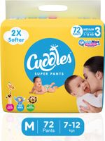 Cuddles – Super Pants Baby Diaper 2X Softer Super Dry Comfort Quick Max Absorption Upto 12 Hrs – M (72 Pieces)- Flipkart