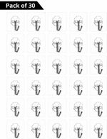 PYORIT Adhesive Plastic Wall Hooks Hangers for Hanging Robe, Coat, Towel, Keys Hook 30 (Pack of 1)- Flipkart