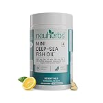 Neuherbs Mini Deep Sea Omega 3 Fish Oil Capsules 1000mg Supplement | EPA – 360mg, DHA – 240mg | With Vitamin E & D3 | Supports Heart, Brain, Muscle & Joint Health| Lemon Flavour – 60 Softgels- Amazon