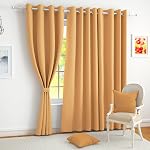 Story@Home 100% True Blackout Window Curtains 5 Feet Long Set of 1 | Plain Design | Room Darkening Curtain | Thermal Insulated Curtains for Living Room, Bedroom | (118 x 152 cm, Mustard)- Amazon