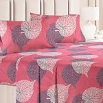 VAS COLLECTION® 160 TC Prime Collection 1 Double Bedsheet with 2 Matching Pillow Covers | Soft Brushed Microfiber & Wrinkle Free – 3 Pcs Set | 228×225 cm or 6 x7 ft – Pink & Green- Amazon