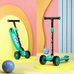 3 Wheel Kick Scooter for Kids of Age 3-8 Years, All PU 3 Wheel 3 Level Height Adjustment, Light Weight 50kgs Weight Capacity for Kids (Mint)- Amazon