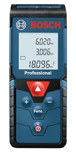 BOSCH GLM 40-12 Laser Distance Meter | 40m Range | ±1.5mm Accuracy | Area & Volume Measurement | IP54 Dust & Water Resistant | Memory Function | Compact Digital Measuring Tool | 1 Year Warranty- Amazon