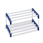 Ebee 4 Pair Plastic Shoe Stand (Blue, 2 Shelves)- Amazon