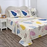 BSB HOME Double Bedsheet 144 TC Microfiber with 2 Pillow Covers | Smooth, Lightweight & Quick-Dry Bed Sheet Set | Comfortable Bedding for Home, Guest Room & Daily Use – Feather Bliss- Amazon