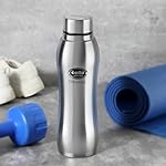 CELLO Aqua Pro Stainless Steel Water Bottle For Office & Daily Use 1000 ml, Silver | Single Wall Freezer & Fridge Safe, Lightweight Leakproof Rustproof Steel Water Bottle For School College Gym Travel- Amazon