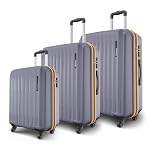 Safari Genius Alley Set of 3 (Cabin + Medium + Large) Trolley Bags Hard Case Polypropylene, 4 Wheels, 360 Degree Wheeling Luggage, Suitcase for Travel, Trolley Bags for Travel, Flintstone- Amazon
