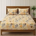 BSB HOME Cloud Cotton Full Elastic Fitted Bedsheets for Double King Size Bed with 2 Pillow Covers 220 TC Supersoft |Wrinkel Free Bed Cover Size – 72×78+10 inches, Grey and Blue- Amazon