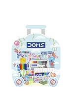 Doms Art On Wheels Assorted Stationery Items Kit+Plastic Crayons 28 Shades Round Tin Gift Pack Combo| Easy to Carry| A Fine Birthday Gift for Children- Amazon
