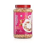 Vedaka Strawberry Muesli 1kg Jar | Contains 76.58% of Dry Fruits, Nuts and Multigrains | Source of Fiber | Loaded with Strawberries- Amazon