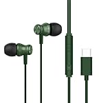HAMMER Nova in Ear C Type Earphones Wired with Mic,13mm Driver, in-line Control, Metallic Built, Powerful Bass, Comfortable & Lightweight (Green)- Amazon