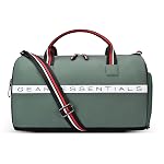 Gear Essential 18″/30L Large Water Resistant Faux Leather Duffle Bag | Gym Bag | Travel Bag for Men/Women (Pista – Black)- Amazon
