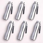 Clazkit Platina Pro Classic Stainless Steel Water Bottle 1000ml – Set of 6 |ISI Certified|Leakproof, Rust-Free, BPA-Free, Durable for College, Fridge, Sports, Gym, Yoga & Office- Amazon