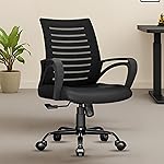 beAAtho® Verona Mesh Mid-Back Ergonomic Desk Office Chair with Tilting Mechanism, Comfortable Seat, and Revolving Heavy Duty Metal Base | Ideal for Work from Home & Study (Black)- Amazon
