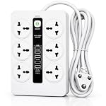 MD Proelectra Premium Strong Extension Board with 6 Universal Sockets, 5 USB Ports, 1 Type-C, 2500W Power Strip with LED Display and Master Switch, Multi Plug Board for Home & Office- Amazon