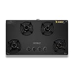 BLOWHOT Amber 4 Burner Gas Stove, Manual-Ignition, Coated Forged Indian Brass Burners, Hybrid Design, SABAF Gas Valve, 2 Years Warranty on Burner, 5 Years Warranty By Blowhot on Glass & Gas Valve- Amazon